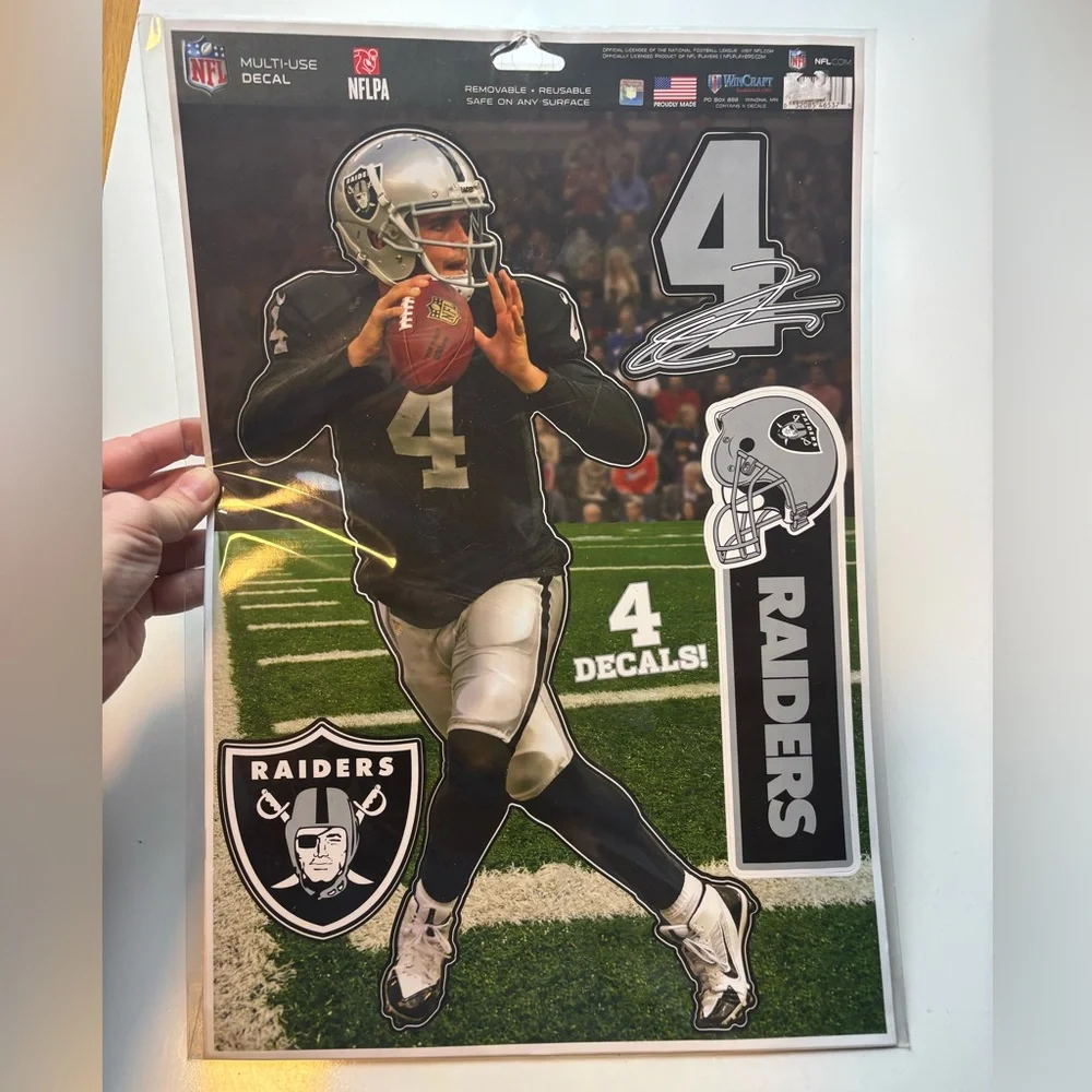 Wincraft DEREK CARR OAKLAND RAIDERS 4 piece Decals 11